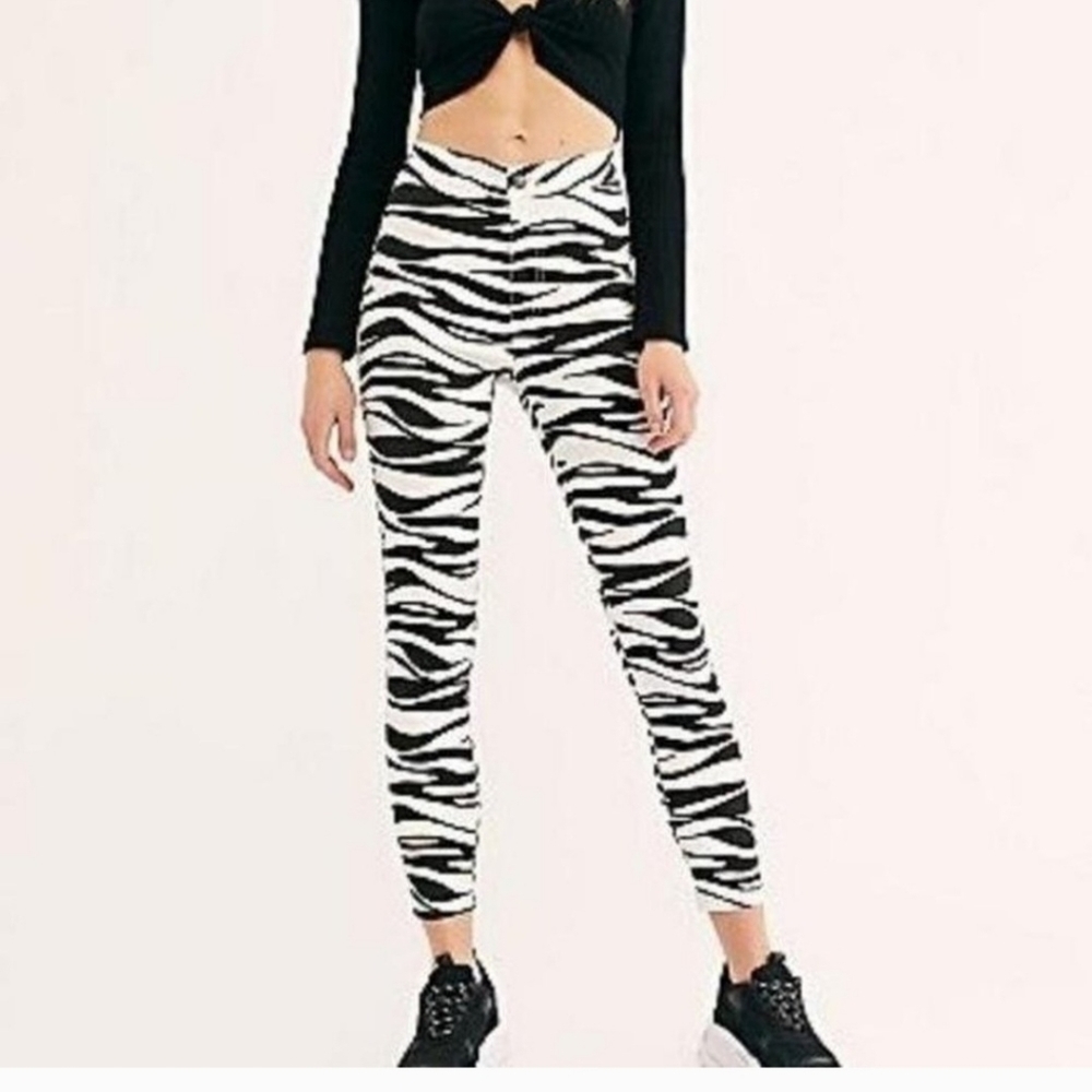 Free People Stretch Zebra Pants Size 26